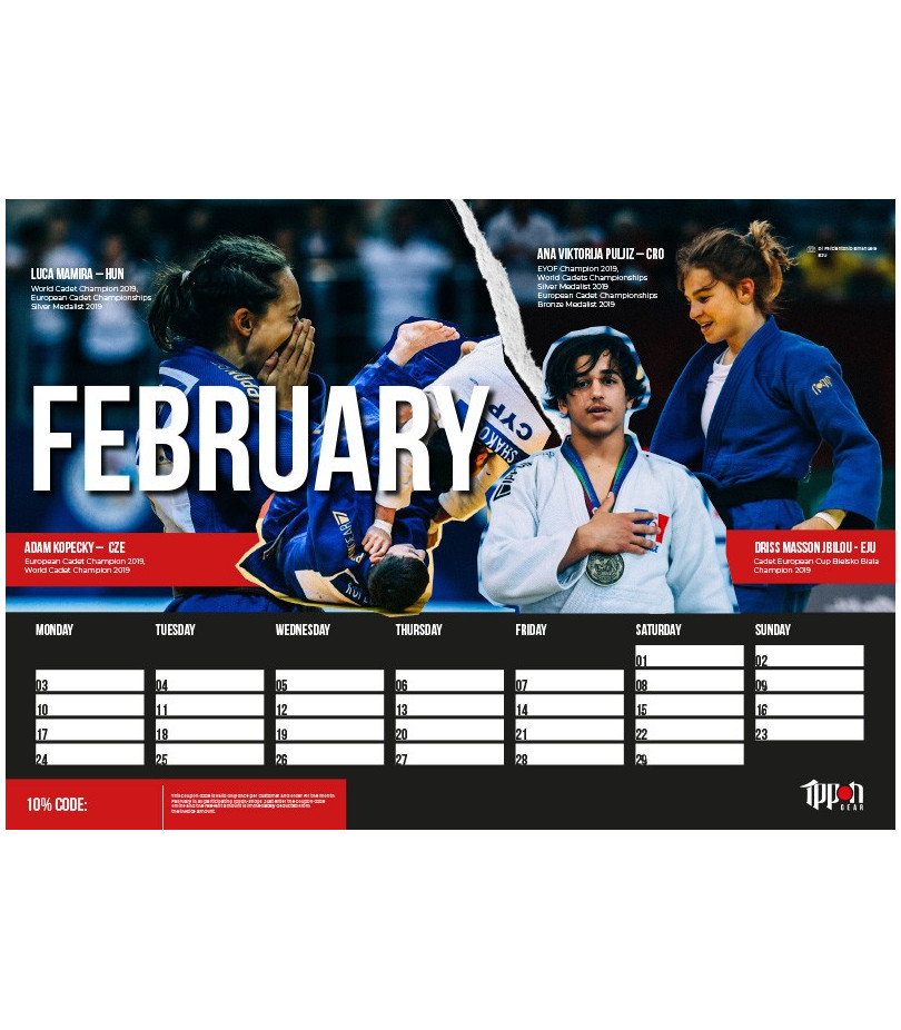 Calendario 2020 Judo Ippon Gear